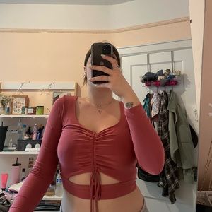 Long sleeve marroon top